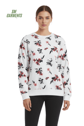 MNS WOMENS Elegant Floral Print Crewneck Sweatshirt - Smgarment's